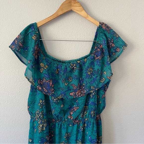 Maurices Mixed Floral Off The Shoulder Maxi Dress Size XL Fairy Fairycore - Picture 4 of 7